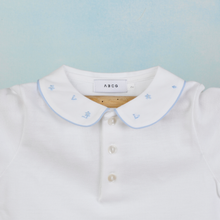 Carica l'immagine nel visualizzatore di Gallery, Polo maniche corte | Fiorellini azzurri
