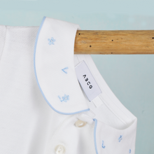 Carica l'immagine nel visualizzatore di Gallery, Polo maniche corte | Fiorellini azzurri